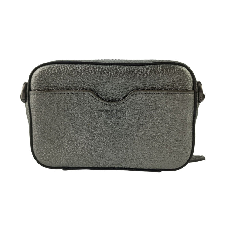 FENDI フェンディ ショルダーバッグ ミニ カメラケース 7M0344 シルバー系 レザー ユニセックス クロスボディバッグ 美品