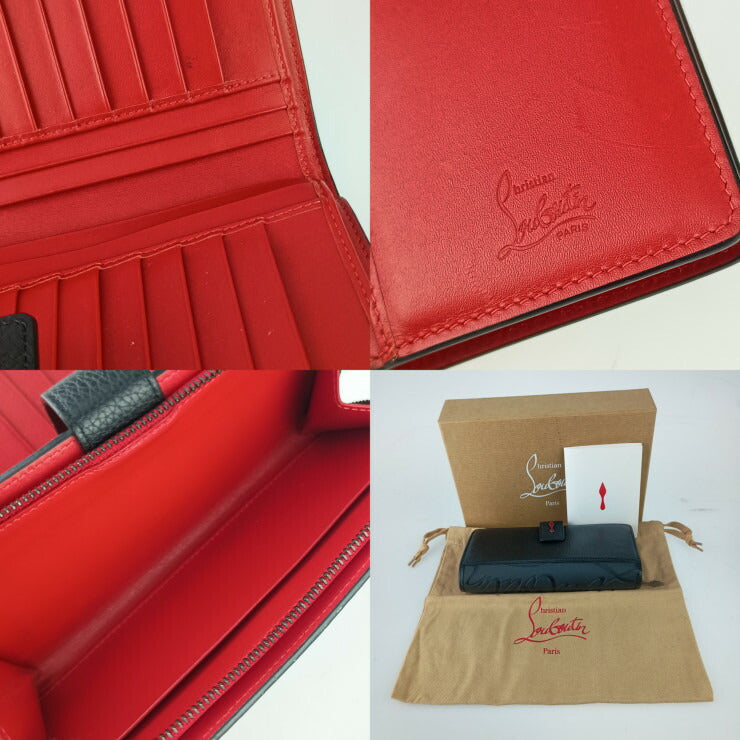 Christian Louboutin クリスチャンルブタン 長財布 パロマ ロングウォレット 3185079 ブラック系 レザー ユニセックス 2つ折り 美品