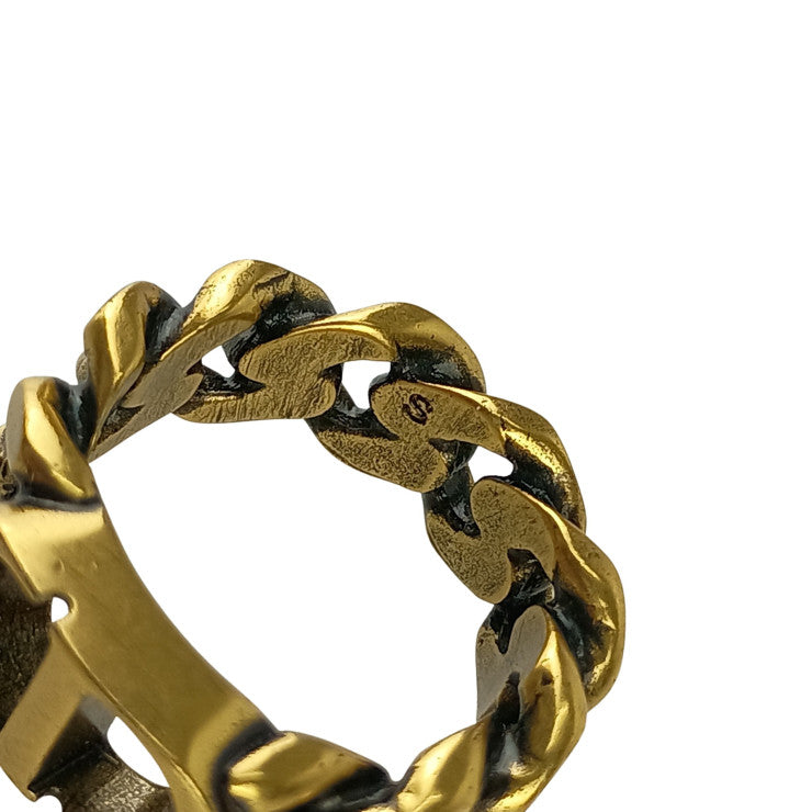 Christian Dior ディオール 指輪 リング DANSEUSE ETOILE ダンスーズ エトワール R0750DSEMT ゴールド系 メタル レディース チェーンモチーフ CDロゴ 美品