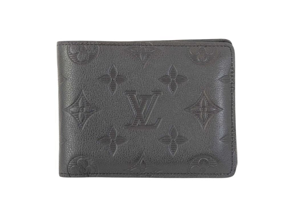 LOUIS VUITTON ルイヴィトン 二つ折り財布 ポルトフォイユ・ミュルティプル M62901 ブラック系 モノグラムシャドウ メンズ 美品
