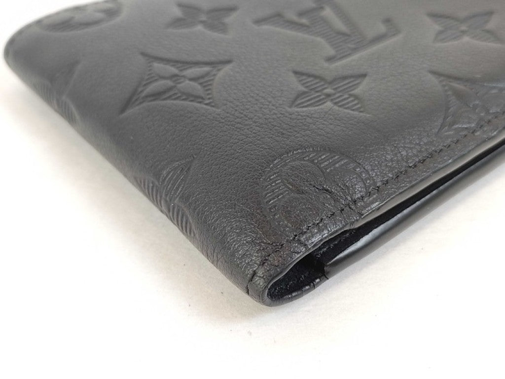 LOUIS VUITTON ルイヴィトン 二つ折り財布 ポルトフォイユ・ミュルティプル M62901 ブラック系 モノグラムシャドウ メンズ 美品