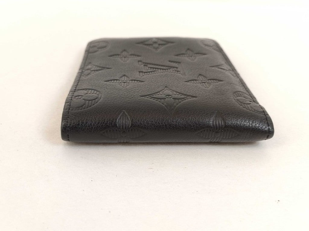 LOUIS VUITTON ルイヴィトン 二つ折り財布 ポルトフォイユ・ミュルティプル M62901 ブラック系 モノグラムシャドウ メンズ 美品