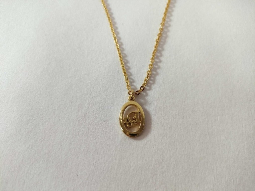 Christian Dior クリスチャンディオール ネックレス ロゴ ゴールド系 メタル レディース 美品