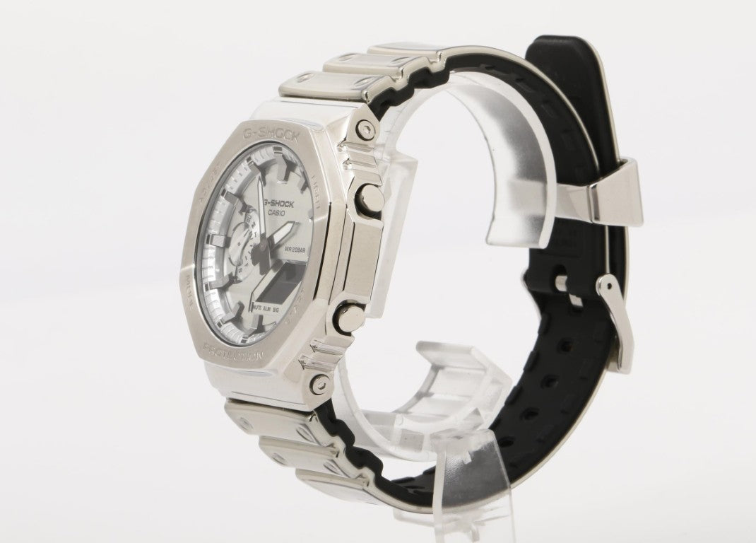 CASIO カシオ 時計 G-SHOCK FINE METALLIC SERIES ANALOG-DIGITAL 2100 Series GM-2100YM-8AJF シルバー系 樹脂／ステンレススチール 樹脂バンド メンズ アナデジ 超美品