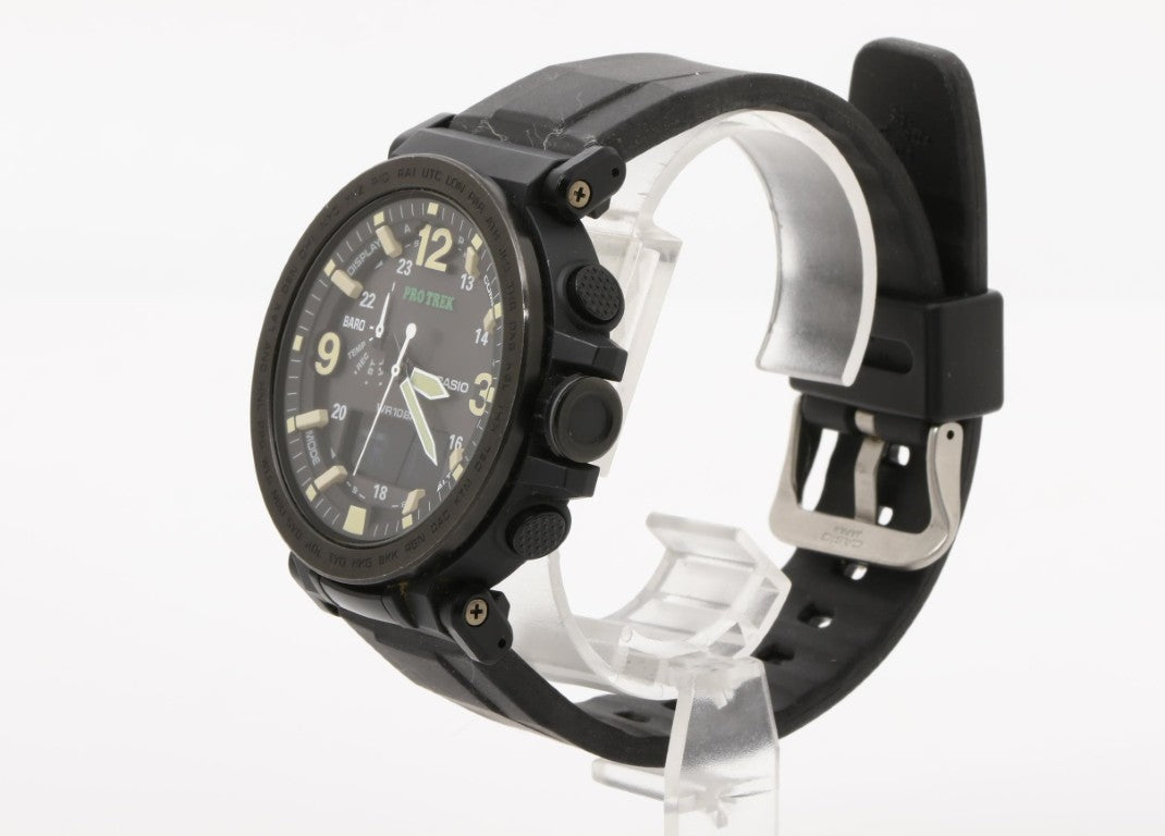 CASIO カシオ 時計 PRO TREK プロトレック Climber Line PRG-600Y-1JF ブラック系 樹脂／ステンレススチール クロスバンド メンズ アナデジ 美品