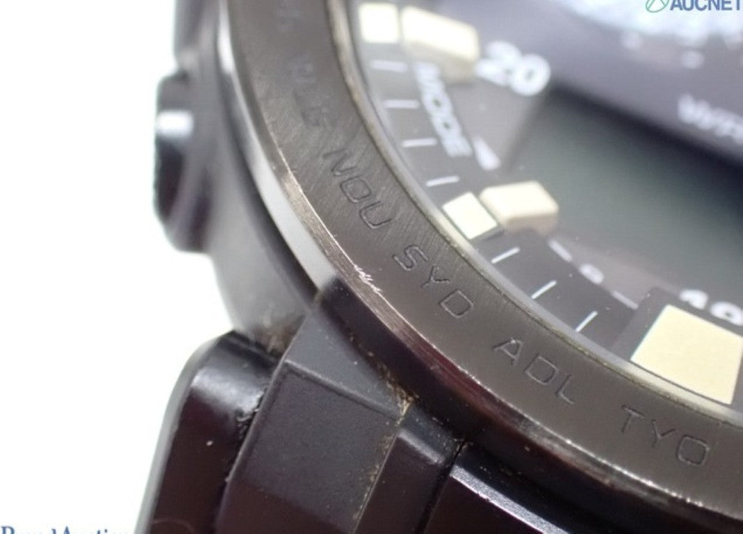 CASIO カシオ 時計 PRO TREK プロトレック Climber Line PRG-600Y-1JF ブラック系 樹脂／ステンレススチール クロスバンド メンズ アナデジ 美品