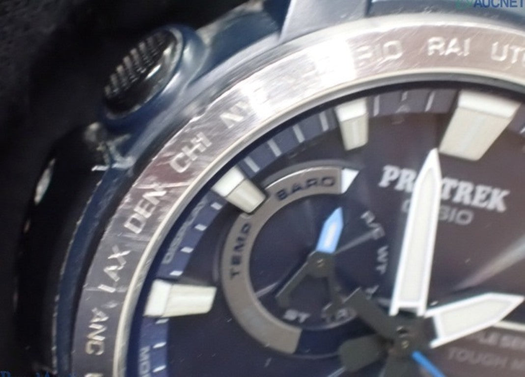 CASIO カシオ 時計 PRO TREK プロトレック Climber Line PRW-60-2AJF ネイビー ブラック系 樹脂／ステンレススチール デュラソフトバンド メンズ アナデジ 美品