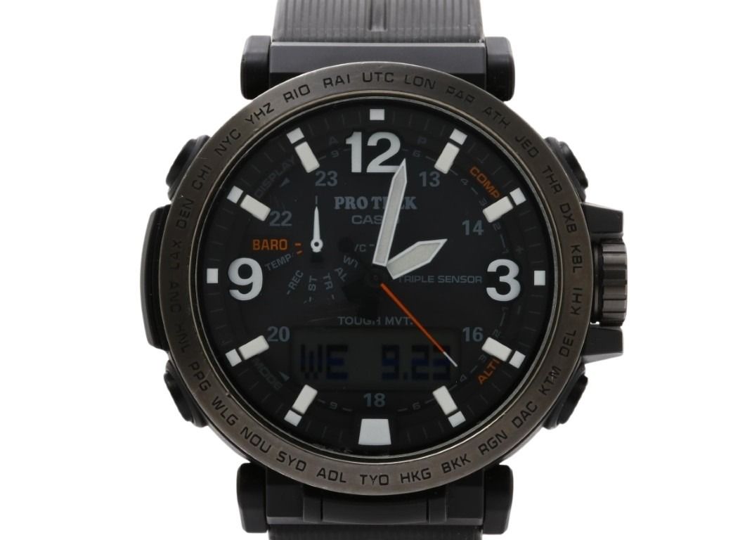 CASIO カシオ 時計 PRO TREK プロトレック Climber Line PRW-6611Y-1JF ブラック系 樹脂／ステンレススチール ソフトウレタンバンド メンズ アナデジ 美品