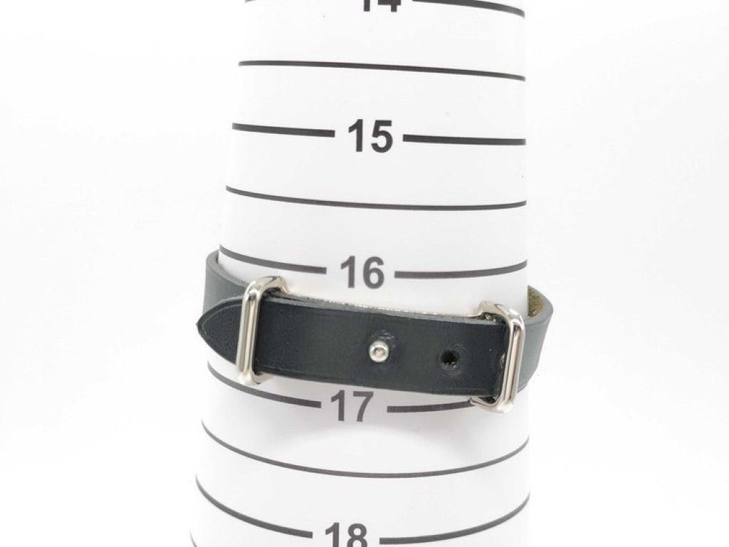 HERMES エルメス ブレスレット アピ2 ブラック系 レザー ユニセックス シルバー金具 美品