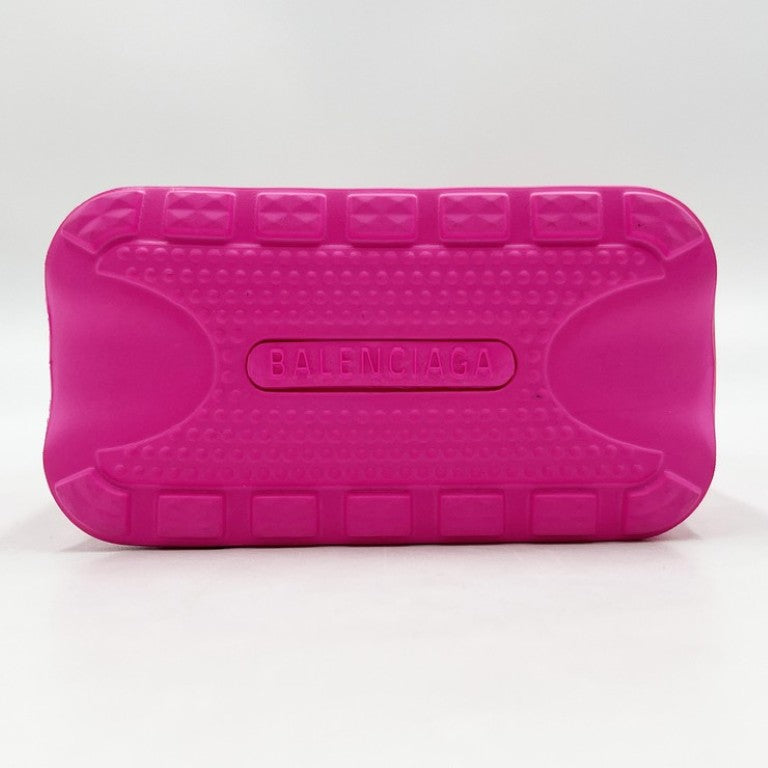 BALENCIAGA バレンシアガ ショルダーバッグ フォンフォルダー Crocsコラボ 702264 ピンク系 ラバー レディース スマホショルダー 美品