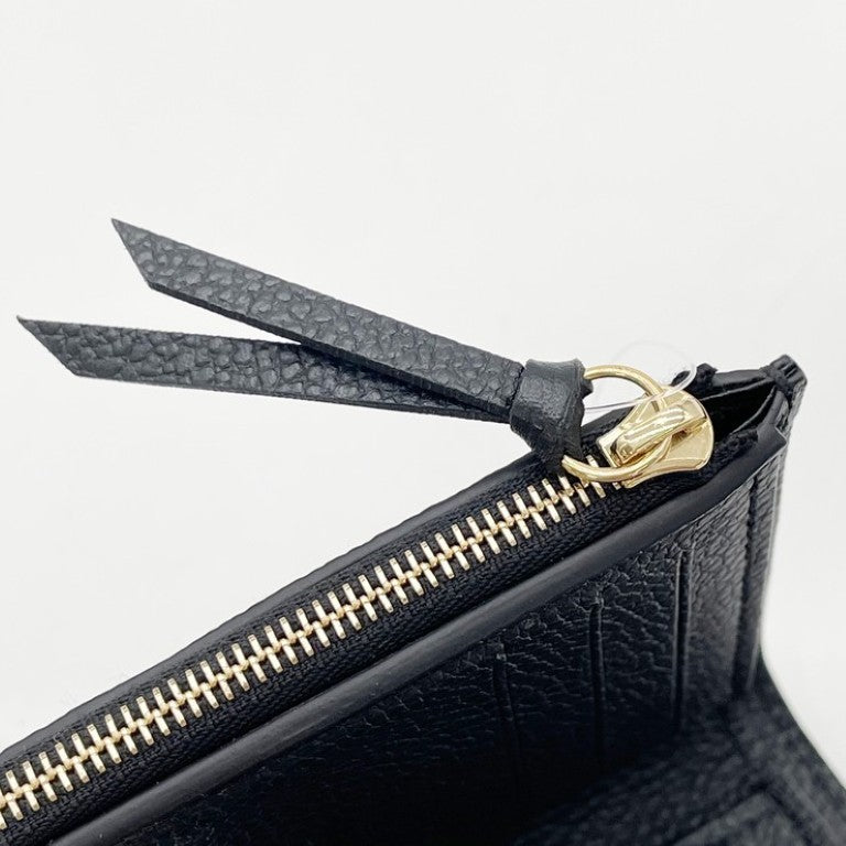 LOUIS VUITTON ルイヴィトン 三つ折り財布 ポルトフォイユ･ヴィクトリーヌ M64060 ノワール(ブラック)系 モノグラム アンプラント レディース ゴールド金具 美品