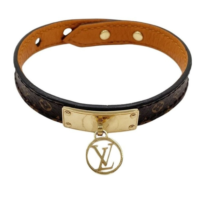LOUIS VUITTON ルイヴィトン ブレスレット ブラスレ･ロゴマニア M4150F ブラウン系 モノグラム レディース LVサークル ゴールド金具 美品