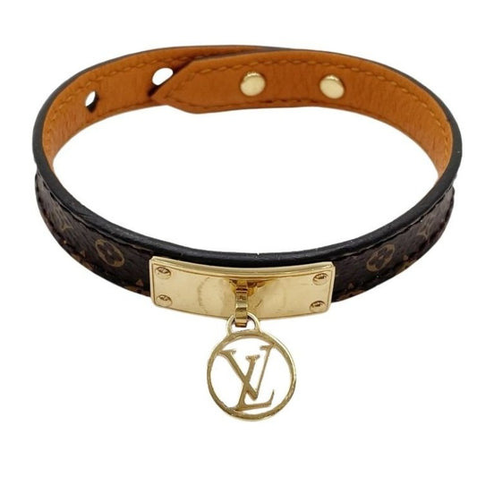 LOUIS VUITTON ルイヴィトン ブレスレット ブラスレ･ロゴマニア M4150F ブラウン系 モノグラム レディース LVサークル ゴールド金具 美品
