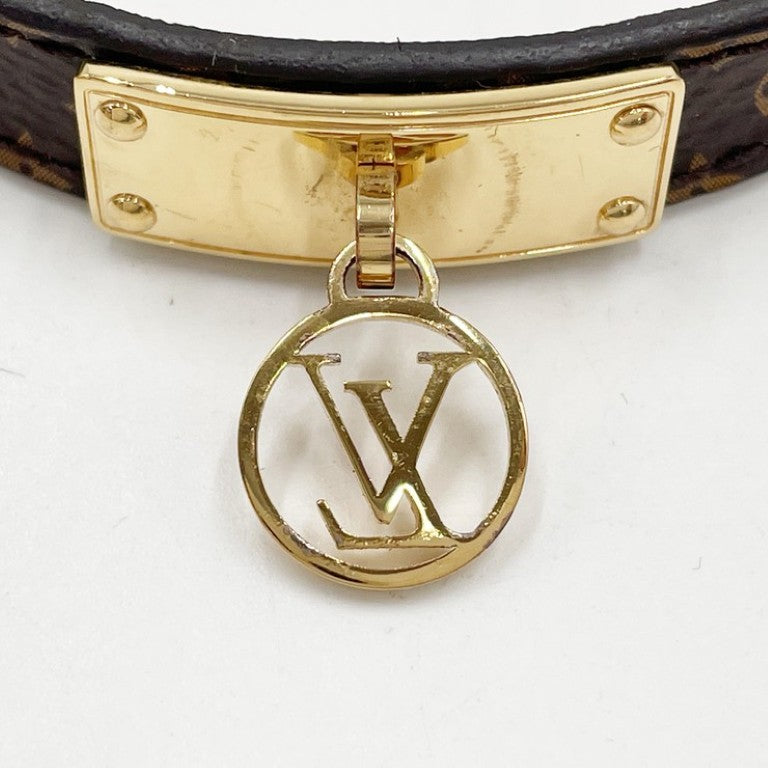 LOUIS VUITTON ルイヴィトン ブレスレット ブラスレ･ロゴマニア M4150F ブラウン系 モノグラム レディース LVサークル ゴールド金具 美品