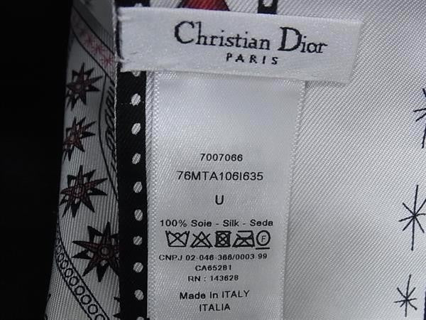 ChristianDior クリスチャンディオール リボンスカーフ ミッツァ マルチカラー系 シルク100% レディース La Roue de la Fortune 超美品