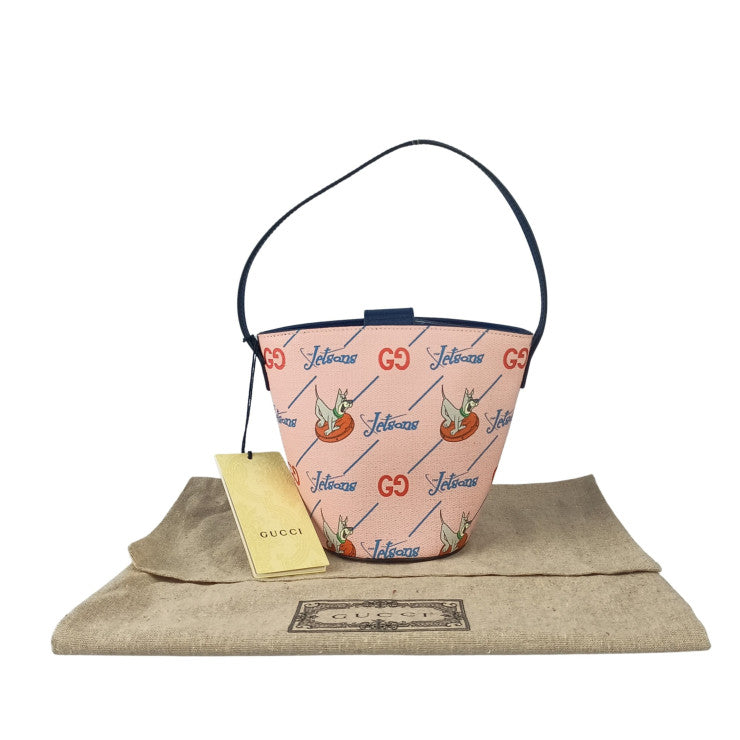 GUCCI グッチ ハンドバッグ チルドレンズ 752356 マルチカラー系 PVC レザー レディース THE JETSONS 宇宙家族ジェットソン アストロ コラボ バケットバッグ 美品