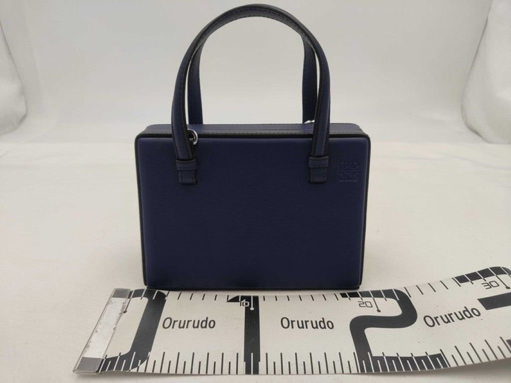 LOEWE ロエベ ハンドバッグ ポスタル スモール シティ パリ 309.31.W85 ブルー系 レザー レディース 2WAY 美品