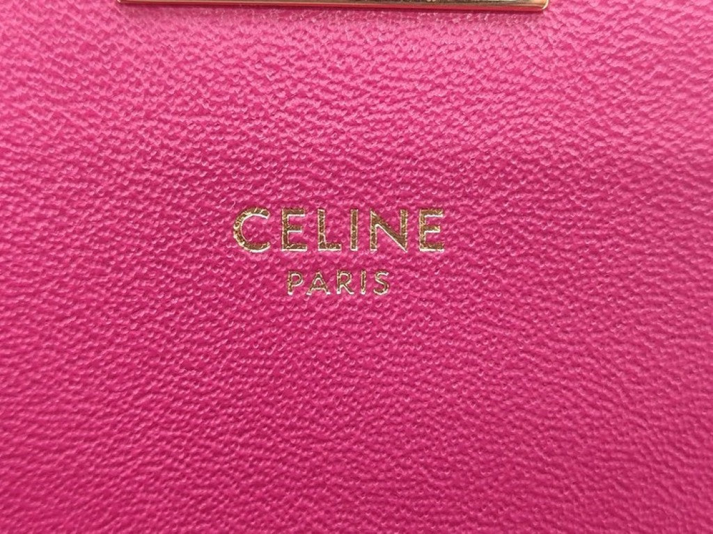 CELINE セリーヌ ショルダーバッグ スモール C セー バッグ 188403 ピンク系 レザー レディース キルテッド チェーン ゴールド金具 美品