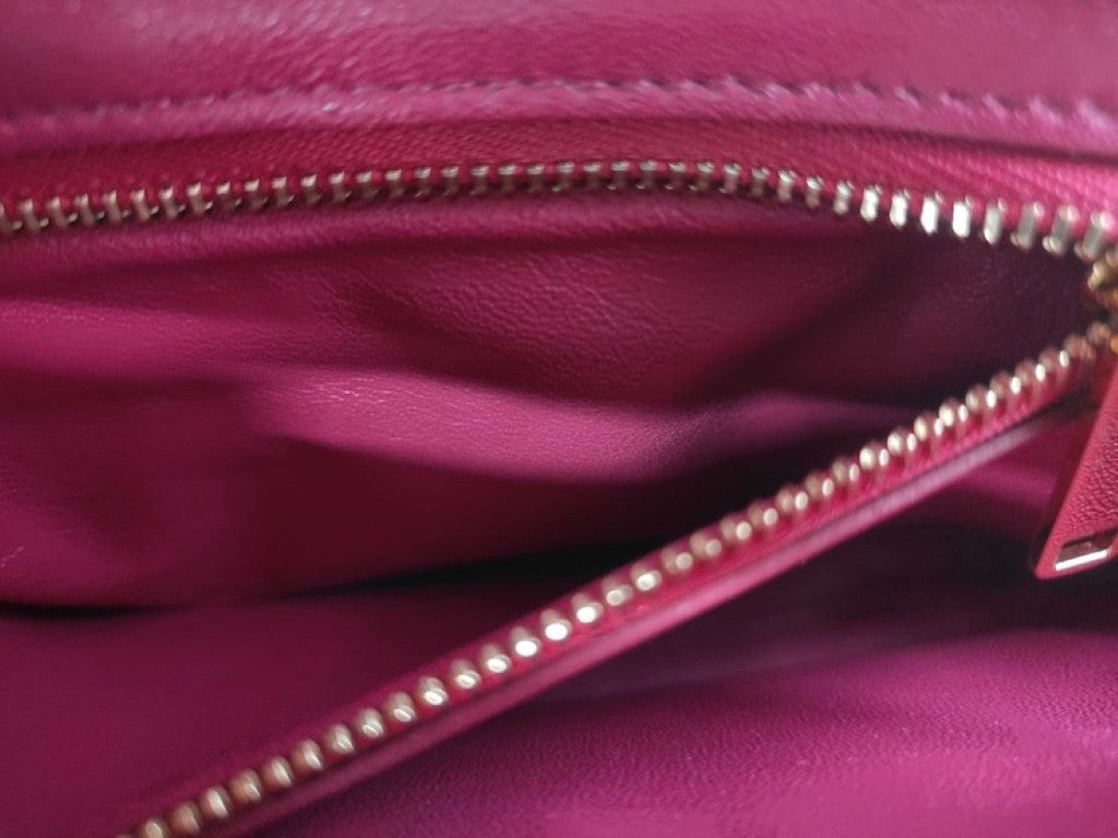 CELINE セリーヌ ショルダーバッグ スモール C セー バッグ 188403 ピンク系 レザー レディース キルテッド チェーン ゴールド金具 美品