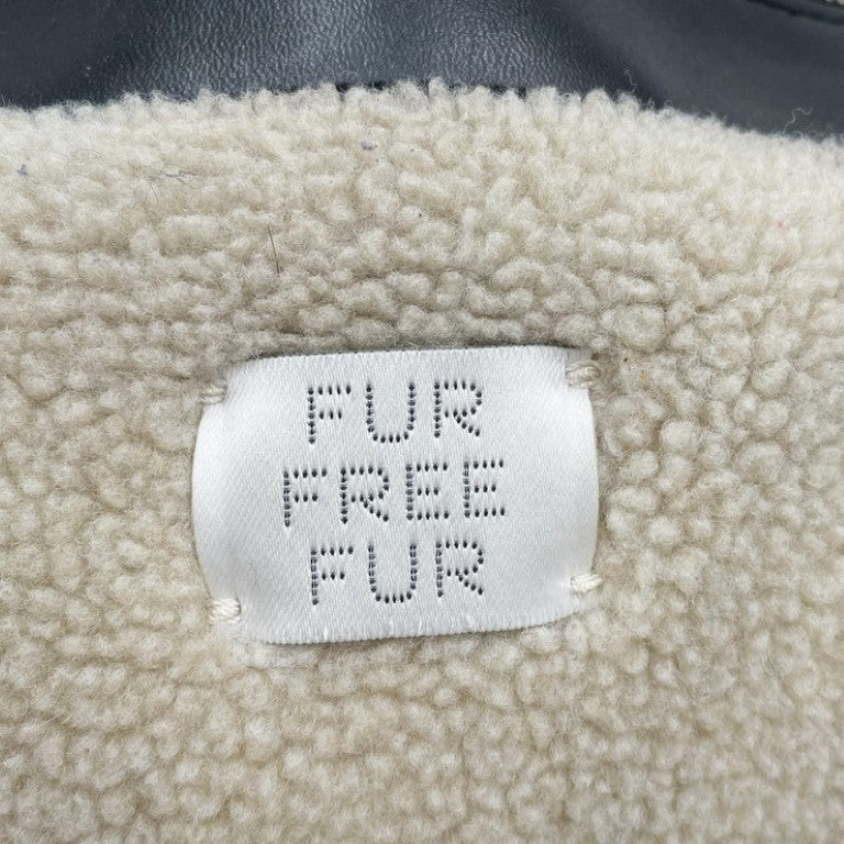 STELLA McCARTNEY ステラマッカートニー ハンドバッグ ロゴ 700139 ベージュ×ブラック系 エコレザー ボア レディース 2WAY シルバー金具 美品