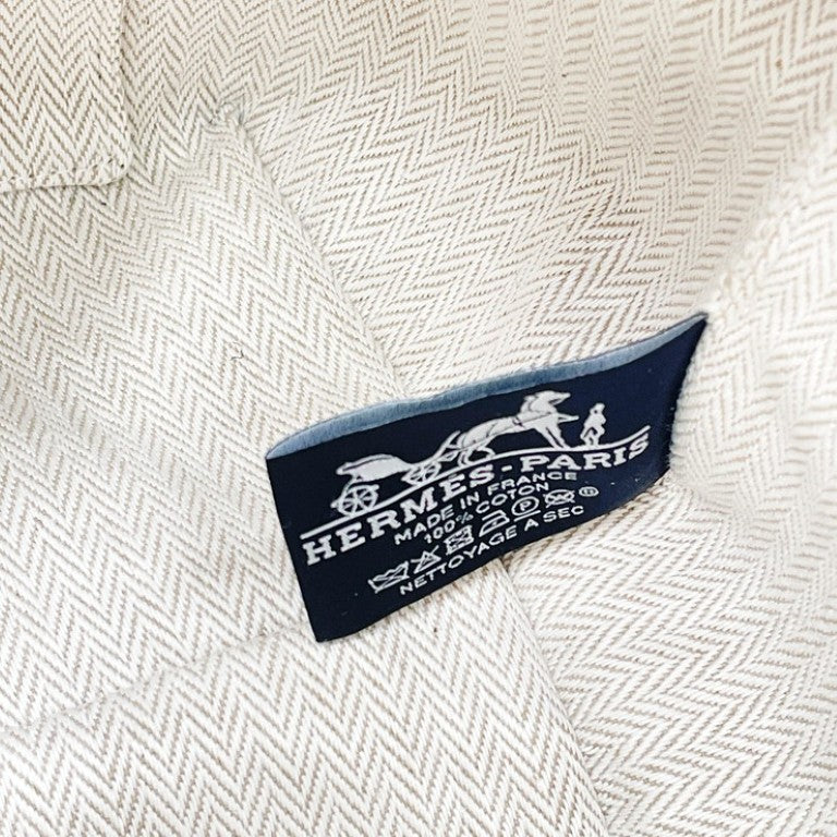 HERMES エルメス ハンドバッグ ブリッドアブラック GM 103223M ブルー系 コットン100％ レディース 美品
