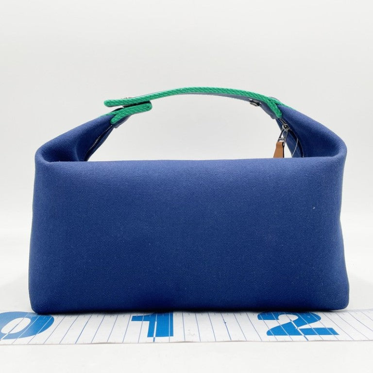 HERMES エルメス ハンドバッグ ブリッドアブラック GM 103223M ブルー系 コットン100％ レディース 美品