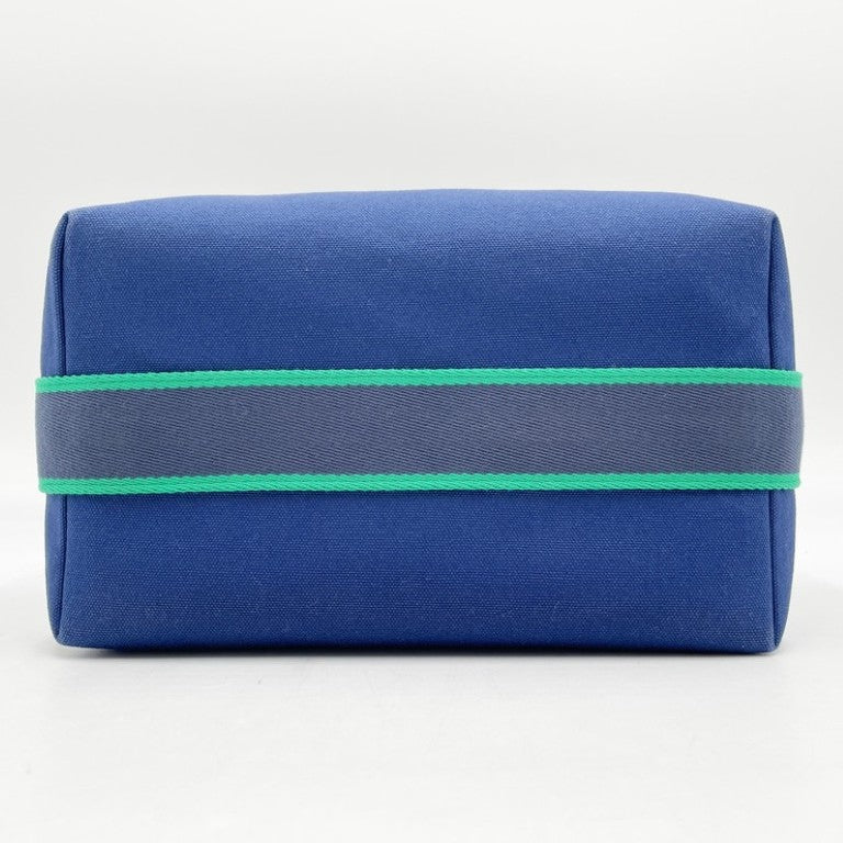 HERMES エルメス ハンドバッグ ブリッドアブラック GM 103223M ブルー系 コットン100％ レディース 美品