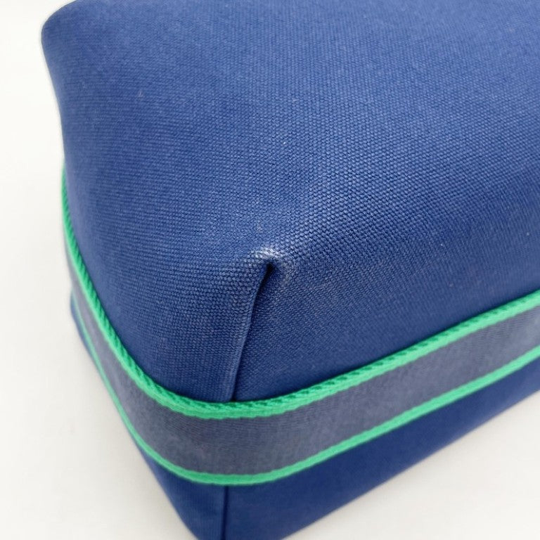 HERMES エルメス ハンドバッグ ブリッドアブラック GM 103223M ブルー系 コットン100％ レディース 美品