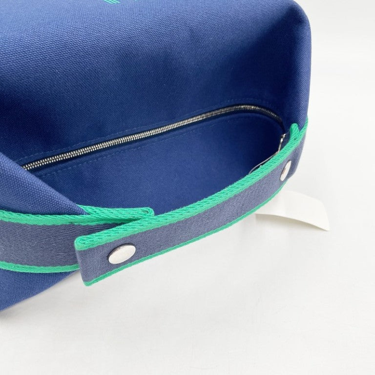 HERMES エルメス ハンドバッグ ブリッドアブラック GM 103223M ブルー系 コットン100％ レディース 美品