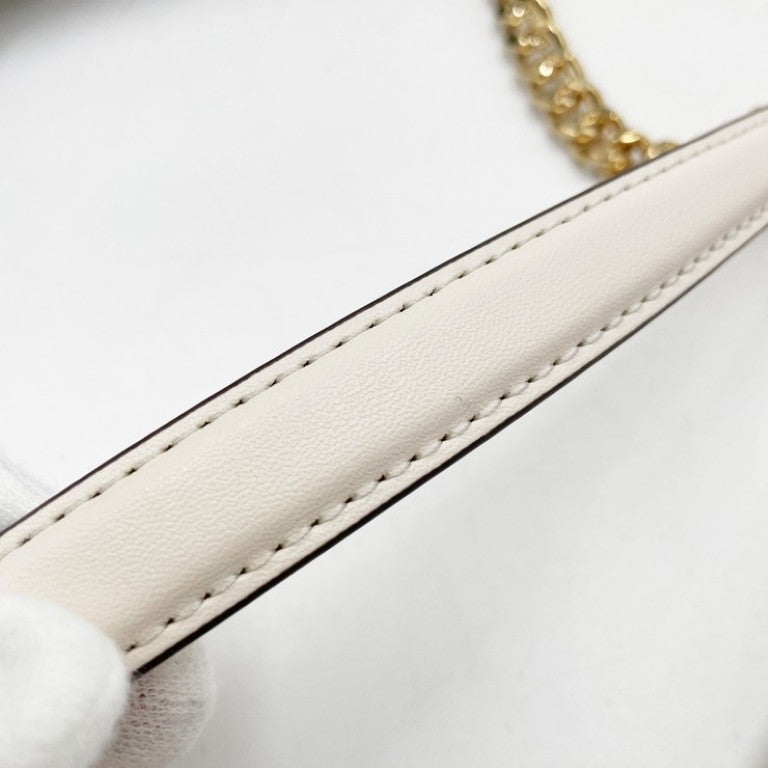 MICHAEL KORS マイケルコース ショルダーバッグ CHRISTINA トリプルガセット ショルダートート ラージ MKシグネチャー 35T5G8WE6B2605 ホワイト系 PVC レディース チェーン ゴールド金具 超美品