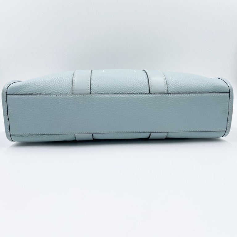 COACH コーチ ハンドバッグ ゴッサム ポートフォリオ C5318 ライトブルー系 レザー レディース ブリーフケース ビジネスバッグ 美品