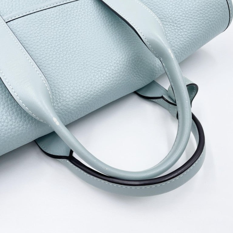 COACH コーチ ハンドバッグ ゴッサム ポートフォリオ C5318 ライトブルー系 レザー レディース ブリーフケース ビジネスバッグ 美品