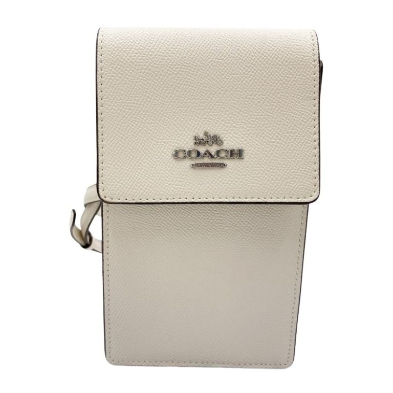 COACH コーチ ショルダーバッグ ノースサウス フォン クロスボディ CM235 チョーク（ホワイト系） レザー レディース 美品