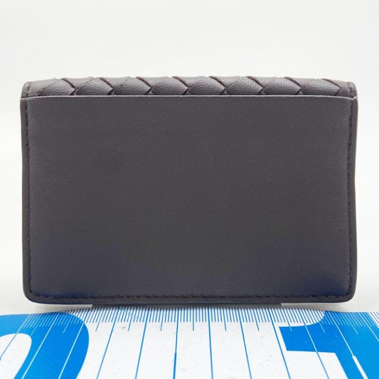 BOTTEGA VENETA ボッテガヴェネタ カードケース イントレチャート 174646 ダークブラウン系 レザー ユニセックス 美品