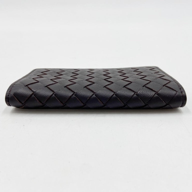 BOTTEGA VENETA ボッテガヴェネタ カードケース イントレチャート 174646 ダークブラウン系 レザー ユニセックス 美品