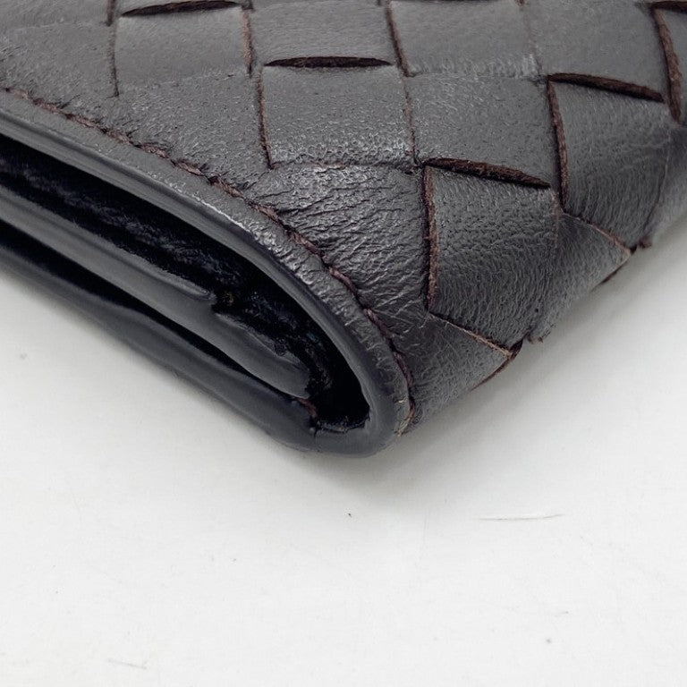 BOTTEGA VENETA ボッテガヴェネタ カードケース イントレチャート 174646 ダークブラウン系 レザー ユニセックス 美品