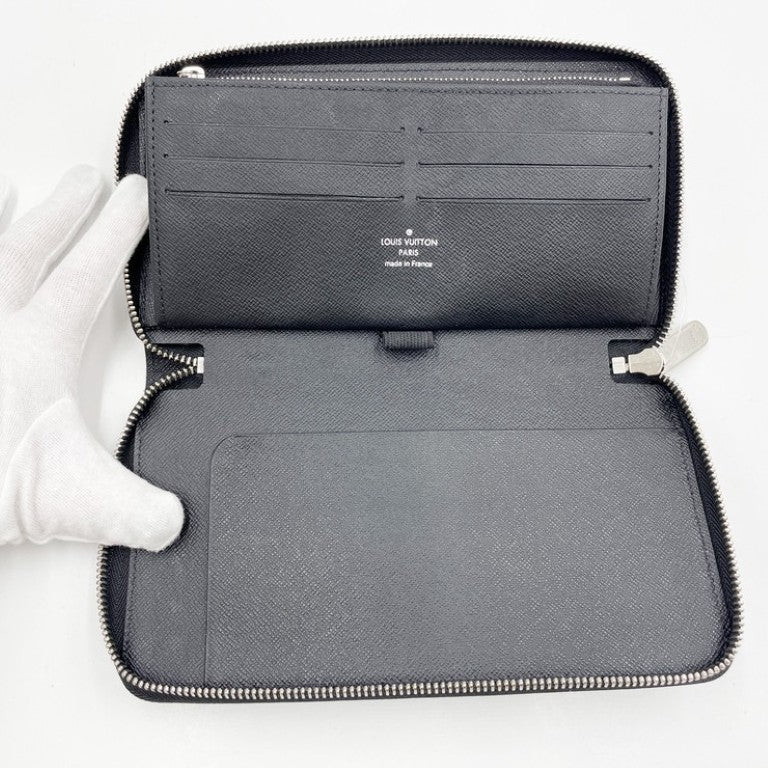 LOUIS VUITTON ルイヴィトン 長財布 ジッピー･オーガナイザー M62643 ノワール（ブラック）系 エピ メンズ ラウンドファスナー シルバー金具 美品