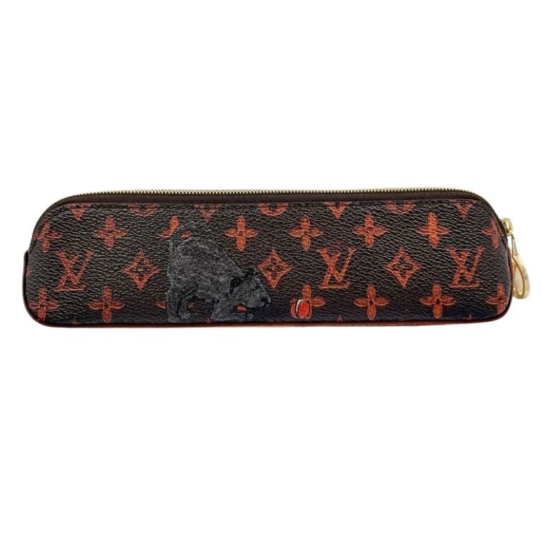 LOUIS VUITTON ルイヴィトン ペンケース トゥルース･エリザベット GI0357 ブラウン系 モノグラムキャットグラム ユニセックス ゴールド金具 超美品