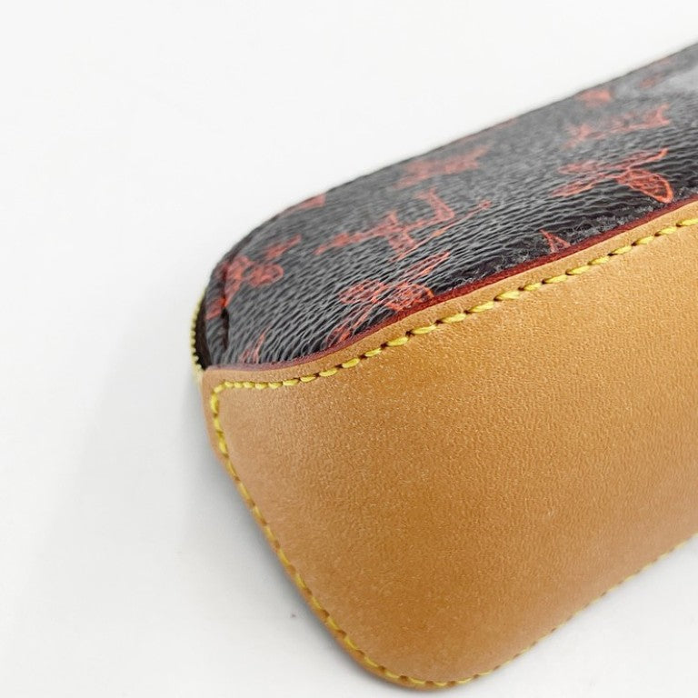 LOUIS VUITTON ルイヴィトン ペンケース トゥルース･エリザベット GI0357 ブラウン系 モノグラムキャットグラム ユニセックス ゴールド金具 超美品