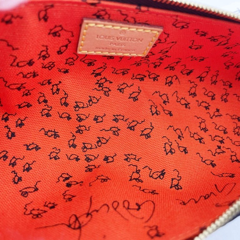 LOUIS VUITTON ルイヴィトン ペンケース トゥルース･エリザベット GI0357 ブラウン系 モノグラムキャットグラム ユニセックス ゴールド金具 超美品