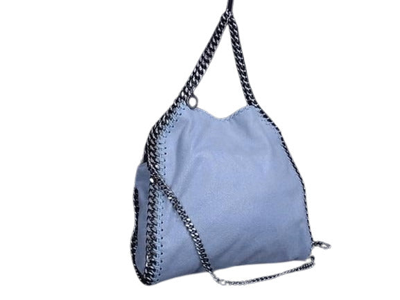 美品 STELLA McCARTNEY ステラ マッカートニー ハンドバッグ ファラベラ ミニ 371223 W9132 SU19 ライトブルー エコレザー レディース 2WAY