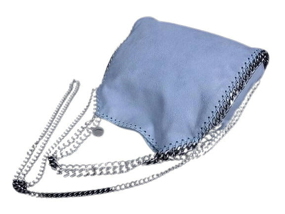 美品 STELLA McCARTNEY ステラ マッカートニー ハンドバッグ ファラベラ ミニ 371223 W9132 SU19 ライトブルー エコレザー レディース 2WAY