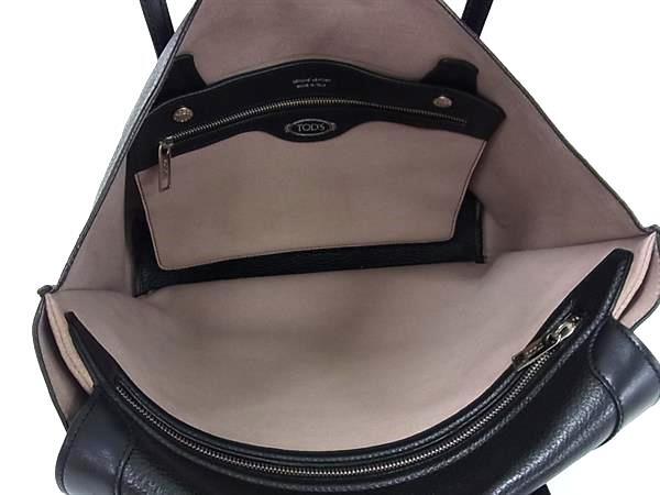超美品 TOD'S トッズ トートバッグ New Joy ニュー ジョイ トート - ブラック シルバー金具 レザー レディース ショルダーバッグ