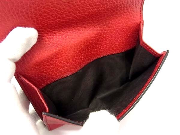 超美品 GUCCI グッチ 折り財布 インターロッキングG Ｗホック 二つ折り財布 449405 レッド ゴールド金具 レザー レディース