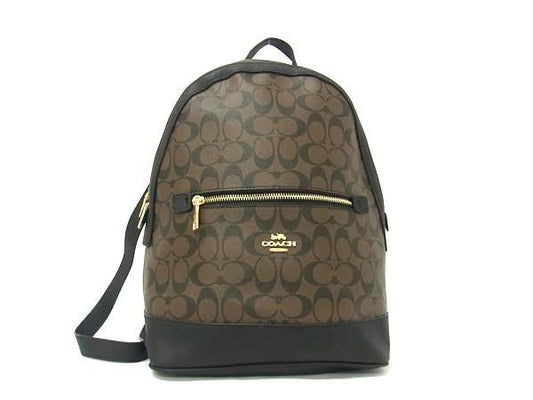 COACH コーチ リュックサック ケンリー バックパック シグネチャー C5679 ブラウン ブラック ゴールド金具 PVC レザー レディース
