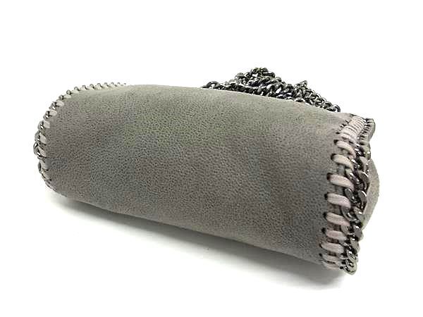 美品 STELLA McCARTNEY ステラ マッカートニー ショルダーバッグ ファラベラ ミニ ショルダー バッグ 700227 W9132 グレー シルバー金具 エコレザー レディース 2WAY