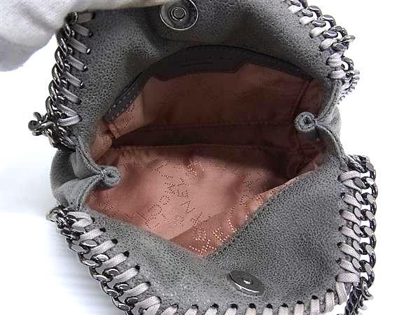 美品 STELLA McCARTNEY ステラ マッカートニー ショルダーバッグ ファラベラ ミニ ショルダー バッグ 700227 W9132 グレー シルバー金具 エコレザー レディース 2WAY