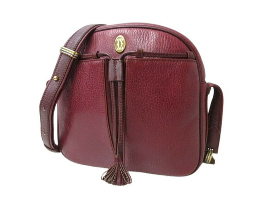 Cartier カルティエ ショルダーバッグ マストライン - ボルドー レザー レディース