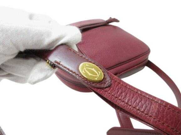 Cartier カルティエ ショルダーバッグ マストライン - ボルドー レザー レディース