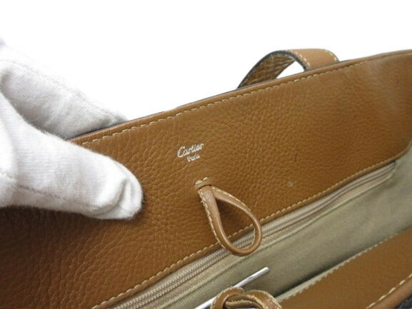 Cartier カルティエ トートバッグ マルチェロ - ブラウン パイソン×レザー レディース